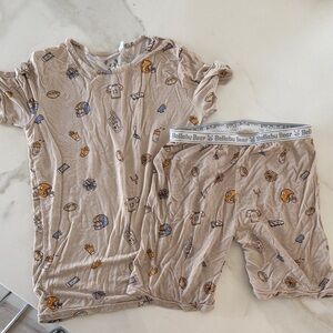 Bellabu Bear Kids Pajama Set in Tan